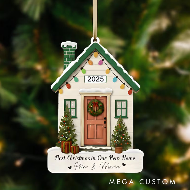 Personalized First Christmas in New Home Ornament 2025 Housewarming Homeowners Newlywed Christmas Gift