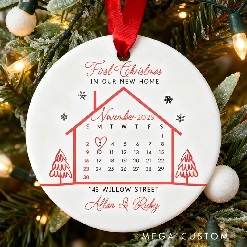Personalized First Christmas Ornament Custom New Home Design Perfect Holiday Decoration Or Gift For Homeowners