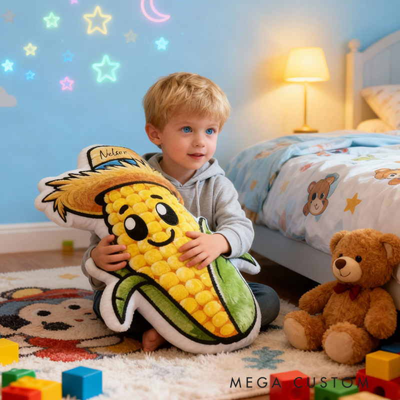 Personalized Name Pillow with Corn Design Simple Gift for Family