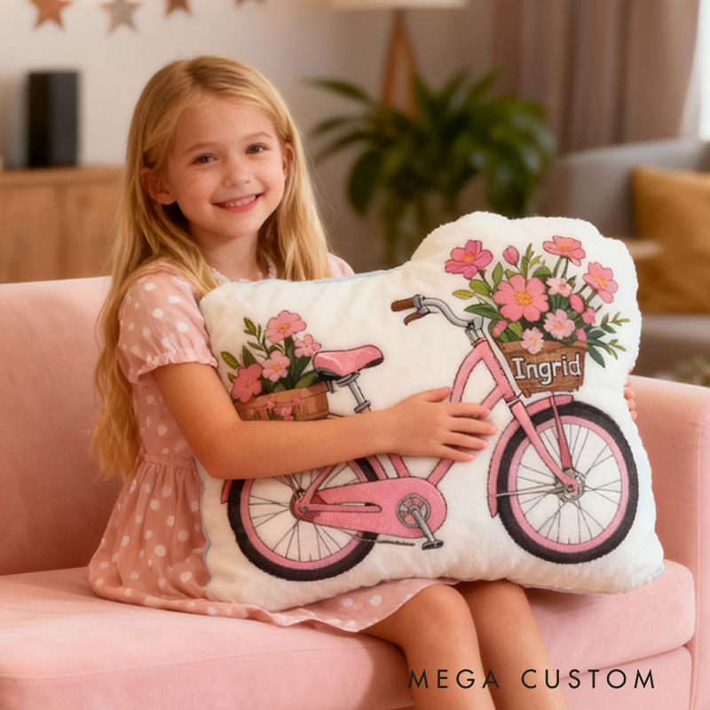 Personalized Name Pillow with Flowers Design Beautiful Gift for Kids Gardening Lovers Gift