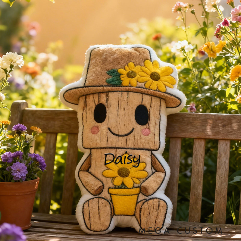 Personalized Sunny Garden Buddy Pillow  with Custom Name Graphic 3D Print Pillow for Gardening Lovers