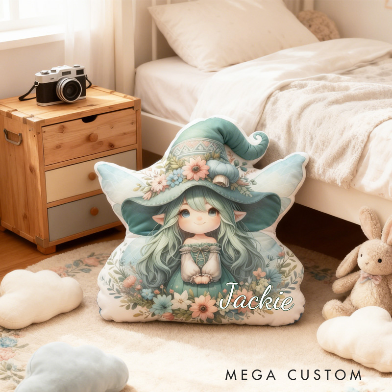 Personalized Cute Garden Fairy Throw Pillow Garden Lover Pillow with Name for Kids Girl Boy Gardener Christmas Gifts Loving Room Decor