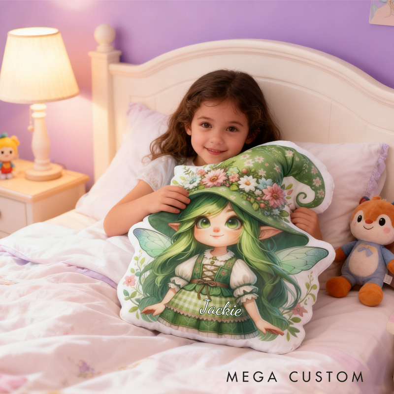 Personalized Cute Garden Fairy Throw Pillow Garden Lover Pillow with Name for Kids Girl Boy Gardener Christmas Gifts Loving Room Decor