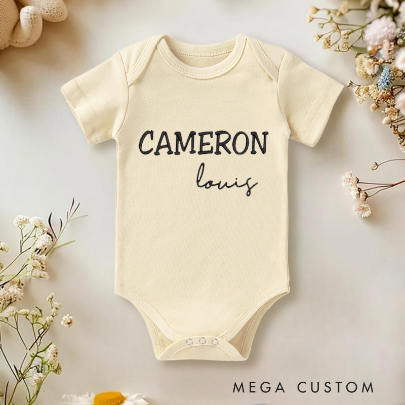 Personalized Embroidered Name Baby Onesie Gift for Babies Pregnancy Reveal Gift