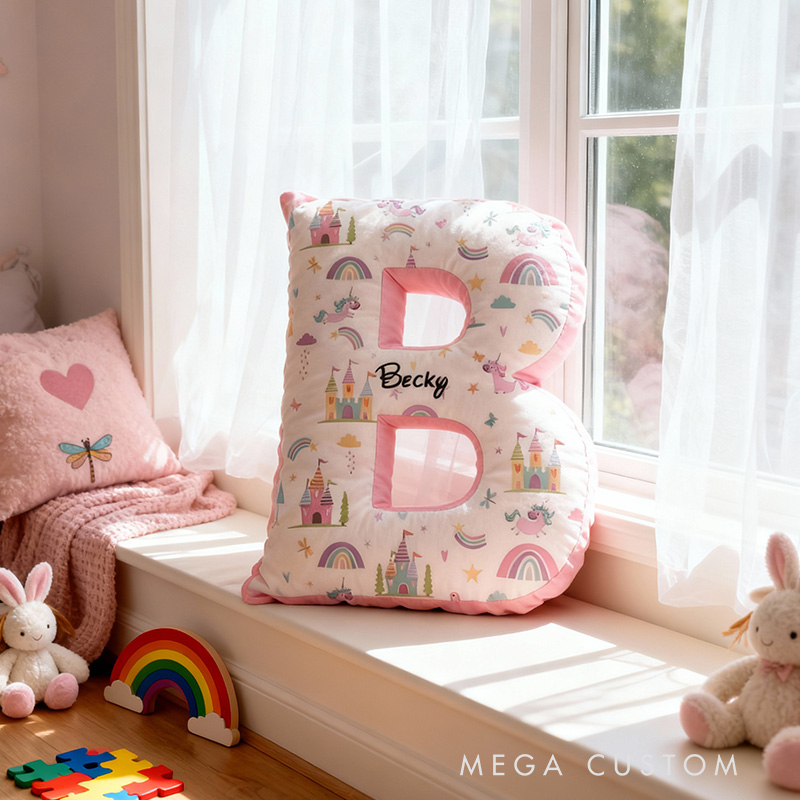 Personalized Letter Name Pillow Initial Pillow Graphic 3D Print Gift for Kids and Family Housewarming Gift 