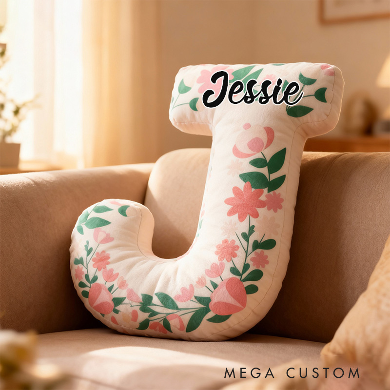Personalized Letter Pillow Custom Floral Pattern Design Home Decor Perfect Gift For Bedrooms Or Special Occasions Housewarming Gifts
