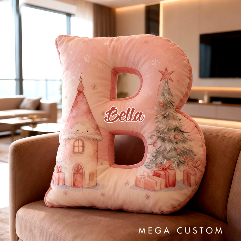 Personalized Letter Pillow Custom Christmas Fairy Tale Design Soft Home Decor Perfect Gift For Kids Or Holiday Celebrations Housewarming Gifts