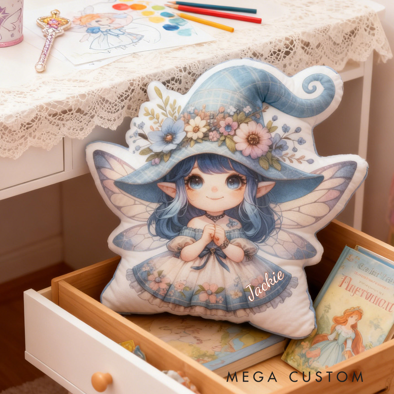 Personalized Garden Fairy Throw Pillow Cute Fairy Pillow with Name for Kids Girl Boy Gardener Christmas Gifts Loving Room Decor