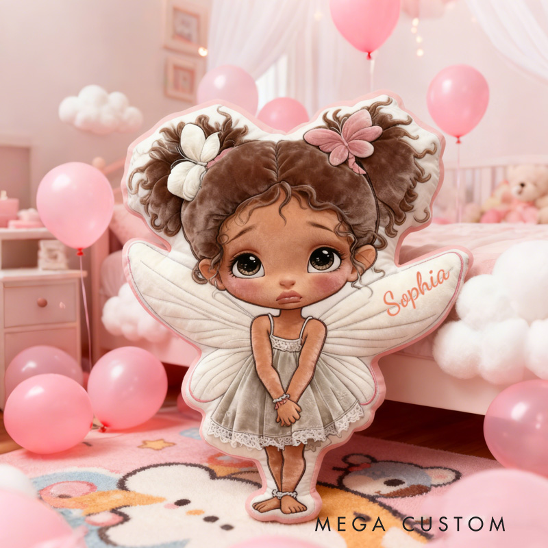 Personalized Princess Fairy Throw Pillow Garden Fairy Pillow with Name for Kids Girl Boy Gardener Christmas Gifts Loving Room Decor