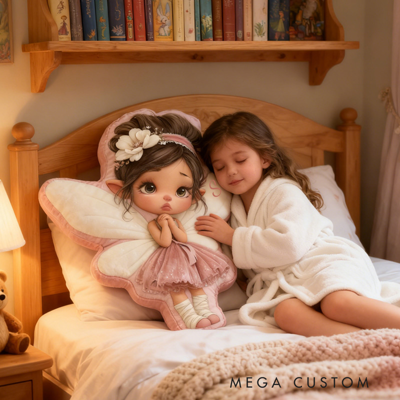 Personalized Princess Fairy Throw Pillow Cute Fairy Pillow with Name Little Girl Fairies Pillow for Kids Girl Boy Gardener Christmas Gifts Loving Room Decor