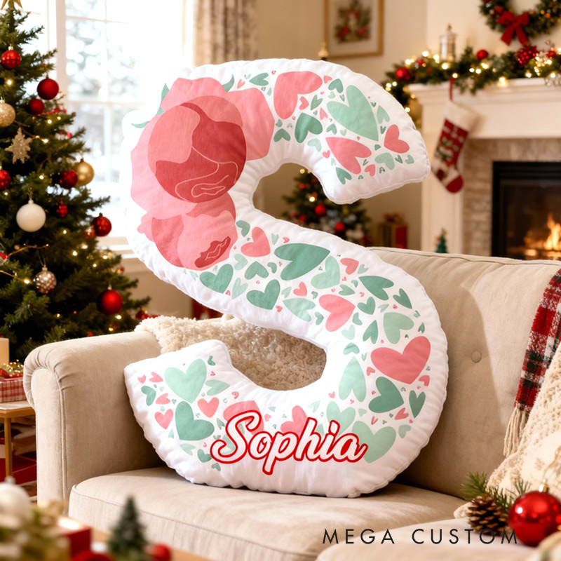 Personalized Letter Name Pillow Initial Pillow Gift for Kids and Family Housewarming Gift 
