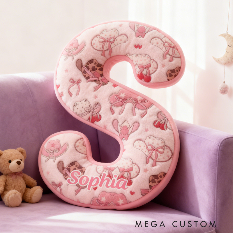 Personalized Cute Western Cushion Pillow Coquette Cowgirl Pillow Girly Decor Gift for Kid Outdoor Adventure Enthusiasts