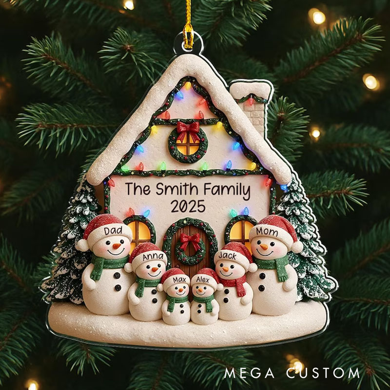 Personalized Snowman Family Christmas Ornament Acrylic Family Christmas Ornament Family Keepsake Xmas Gift