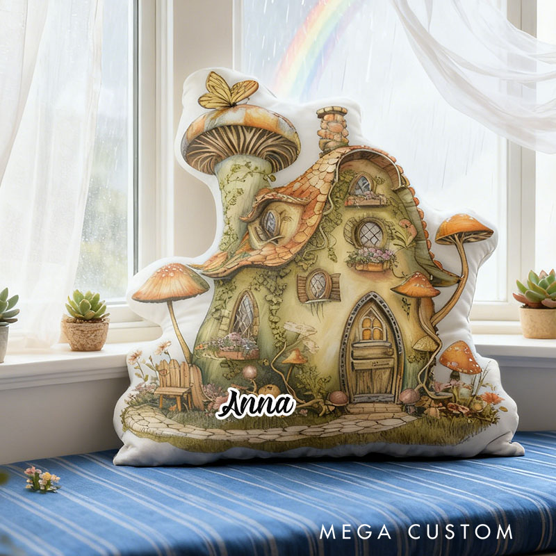 Personalized Fairy Tale Mushroom House Pillow Home Decor Perfect Gift For Kids Bedrooms Playrooms Or Living Spaces Graphic 3D Print