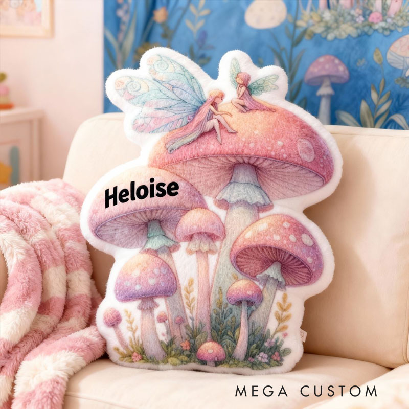Personalized Cartoon Mushroom Pillows Fun Plush Sofa Cushions Cute Mushroom Decoration for Kids Graphic 3D Print