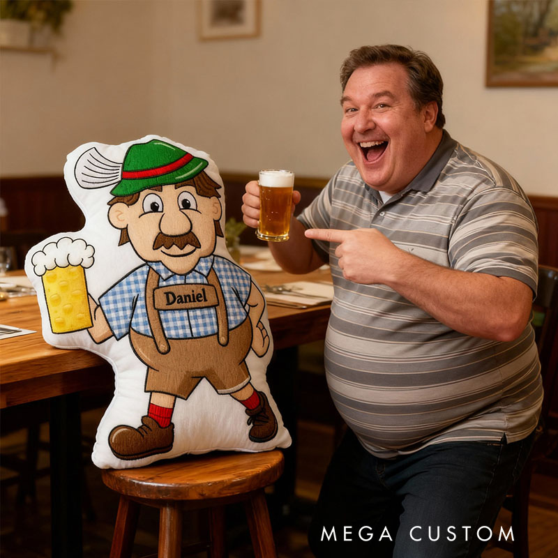 Personalized Beer Belly Men's Funny Fabric Pillow Birthday Gift for Him Graphic 3D Print