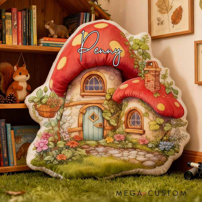 Personalized Cottage House Pillow Graphic 3D Print Custom Name Cottagecore Pillow Gift for Girls Famlily Housewarming Gift Cozy Home Decor