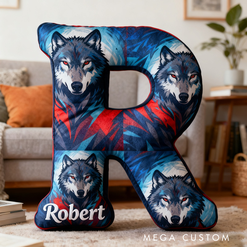 Personalized Wolf-Themed Cushion Pillow Gift for Love Wild Animals Pillow Gift for Kid Outdoor Adventure Hunting Enthusiasts