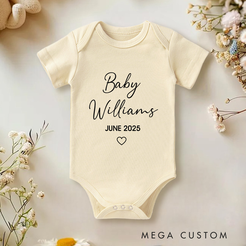 Personalized Embroidered Pregnancy Announcement Baby Onesie Baby Shower Gift