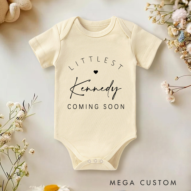 Personalized Pregnancy Announcement Name Baby Onesie Unisex Newborn Baby Gift