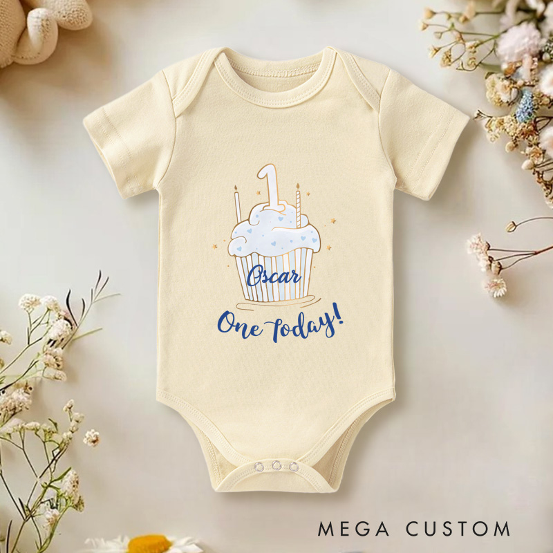 Personalized 1st First Birthday Baby Onesie Gift Onesie for Boy Cake Smash