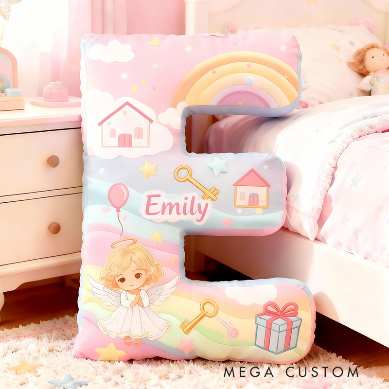 Personalized Initial Pillow Custom Name Pillow for Girls Family Gift Housewarming Gift 