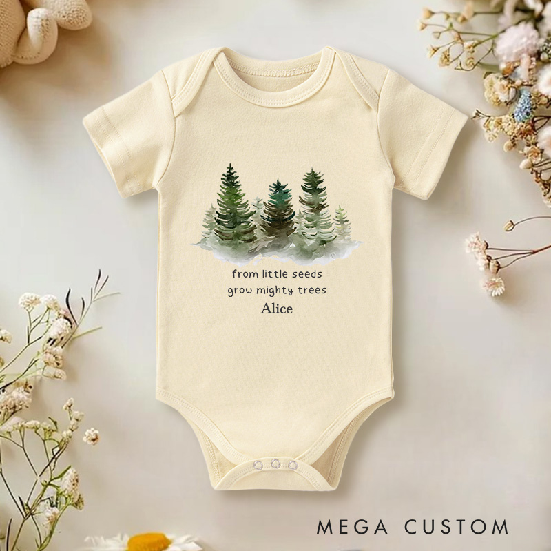 Personalized From Little Seeds Grow Mighty Trees Baby Onesie Baby Shower Gift