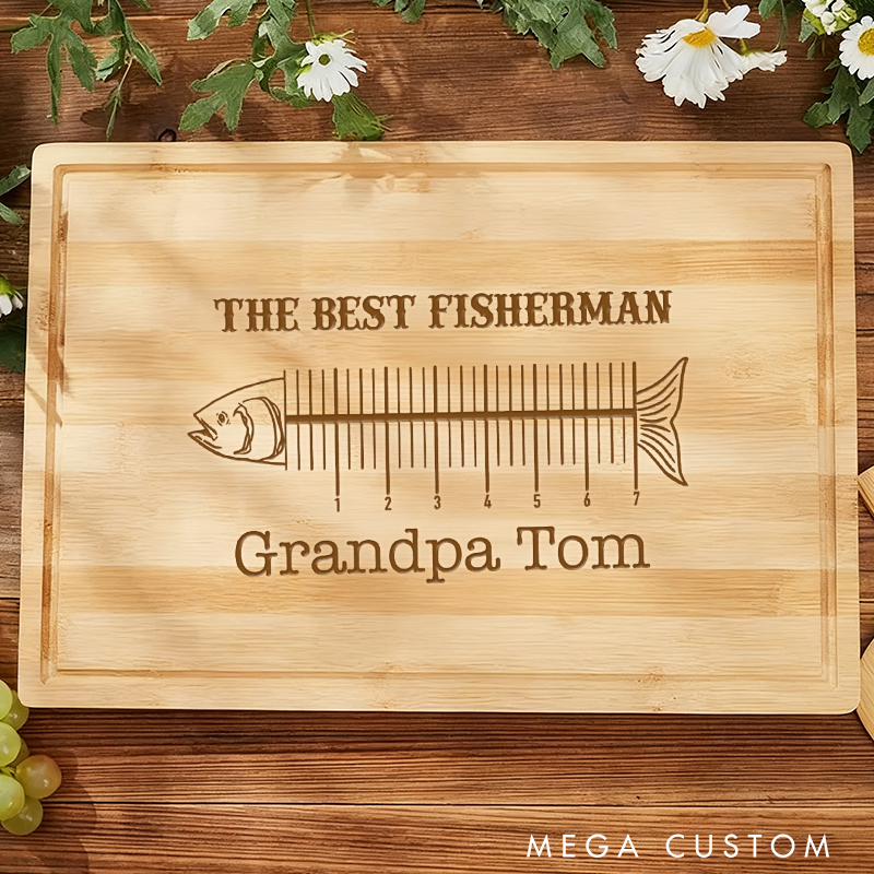 Personalized Fishing Cutting Board Engraved Fisherman Gift Charcuterie Board Cutting Board For Fisherman Fishing Gift For Fishing Lover