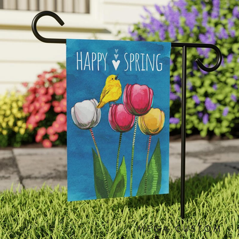 Personalized Springtime Serenade Garden Flag Yard Flag Spring Garden Flag Summer Decor Double Sided for Garden Lovers