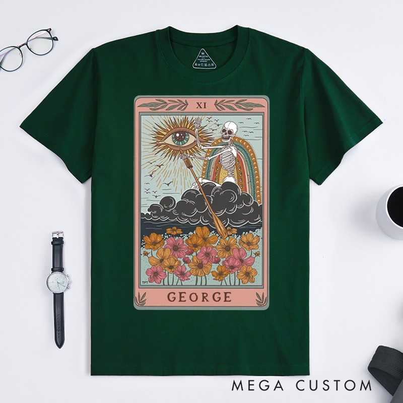 Personalized Tarot Lovers Classic T-Shirts The Audacity Tarot Card Shirt Skeleton Mystical Tarot Gift For Gift Womens Mens Unisex