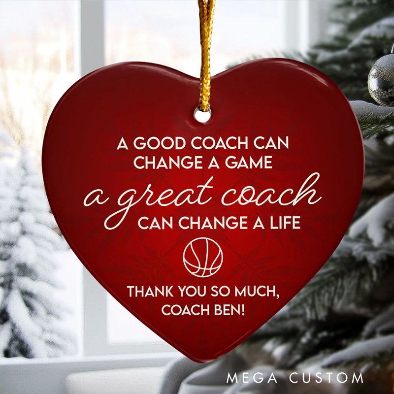 Personalized Ornament Basketball Heartfelt Coach Appreciation A Great Coach Can Change a Life