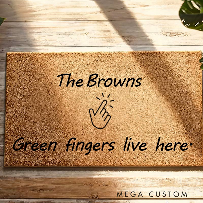 Personalized Green Thumb Welcome Doormat for Garden Lovers