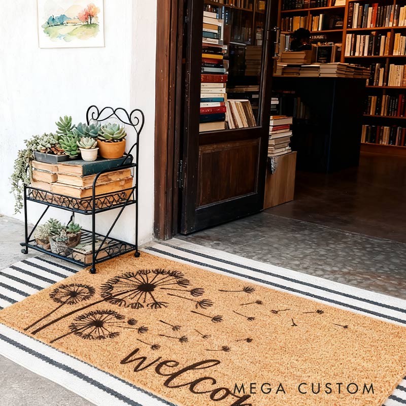 Personalized Dandelion Dream Doormat Welcome Doormat for Garden Lovers