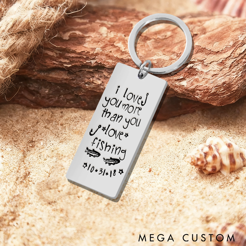 Personalized Fishing Keychain Custom Engraved Message Unique Gift for Fishing Lovers Durable Metal Keychain for Anglers and Loved Ones