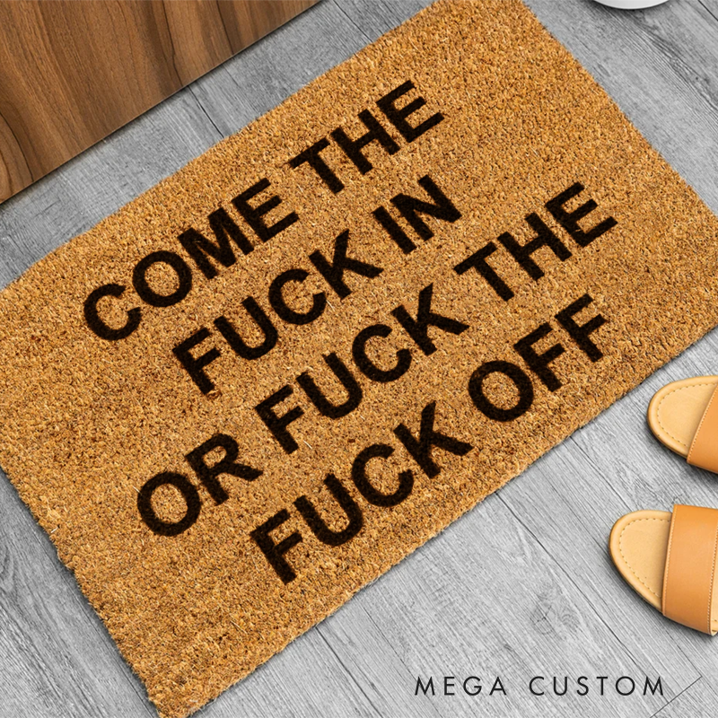 Personalized Funny Office or Home Doormat with Bold Custom Text Gift