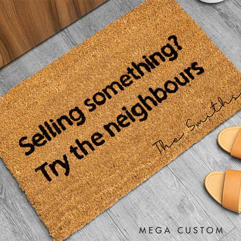 Personalized Funny Words Doormat with Custom Family Name Gift