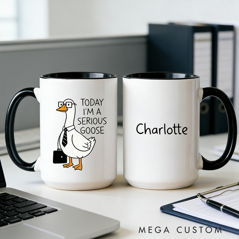Personalized Coworker Mug Funny Geek Nerd Gift Office Humor Gift Custom Name Coffee Mug Serious Goose Mug