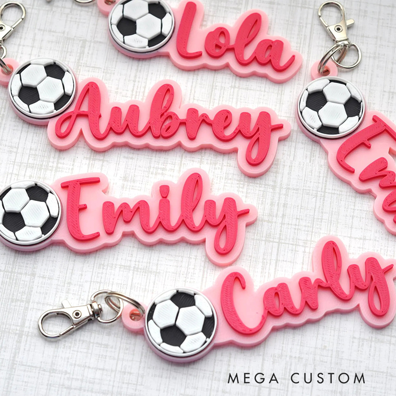 Personalized Soccer 3D Keychain Custom Name for Athletes and Enthusiasts Valentine's Day Gifts 