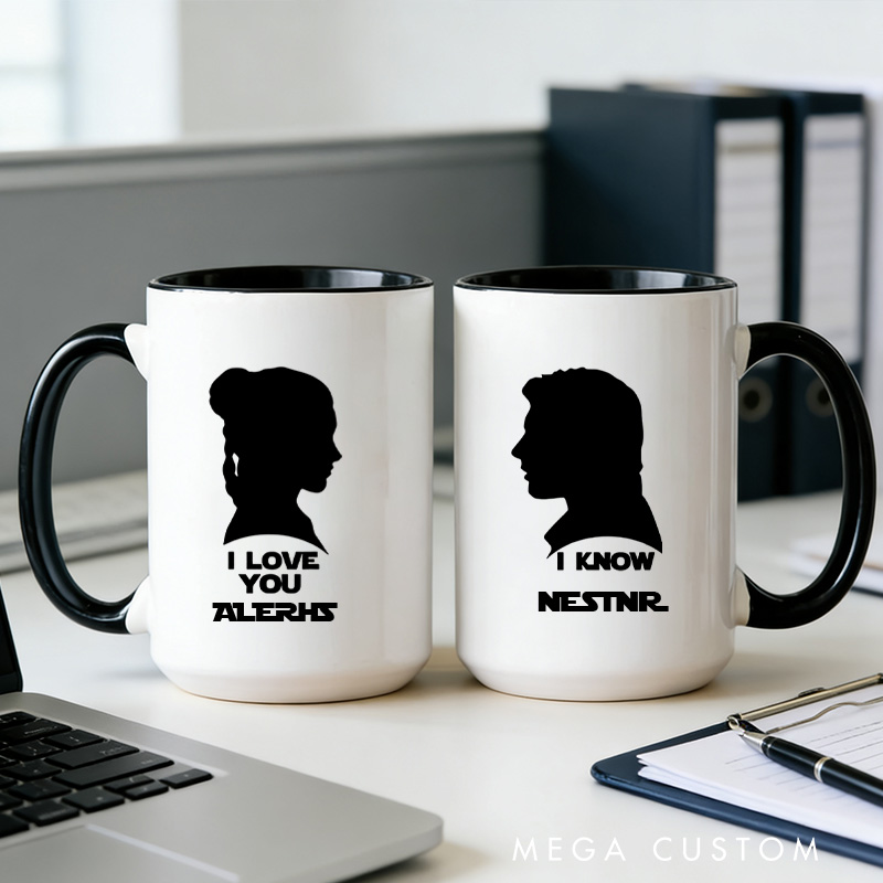 Personalized Silhouette Love Quote Mugs Funny Geek Couple Mug Geek Nerd Valentine's Day Gift