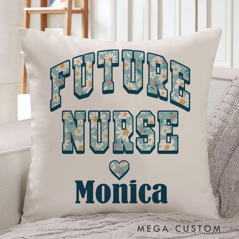 Personalized Throw Pillow for Nurse Future Nurse Design Nurse Appreciation Gifts