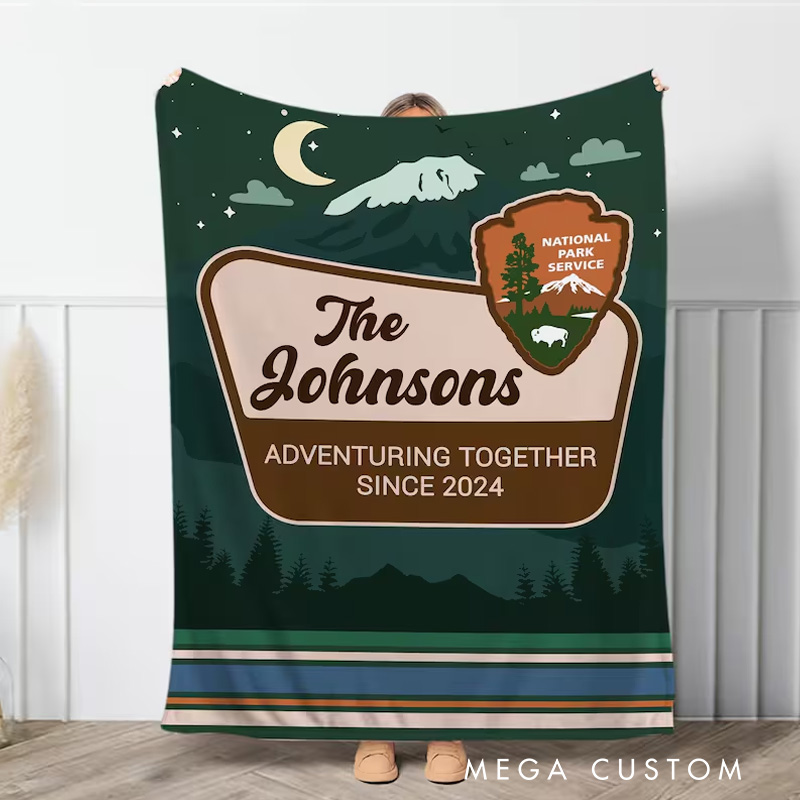 Personalized National Park Blanket Adventure Couple Anniversary Gift Custom Rv Camping Throw Family Name Throw Blanket Nature Lover Gift