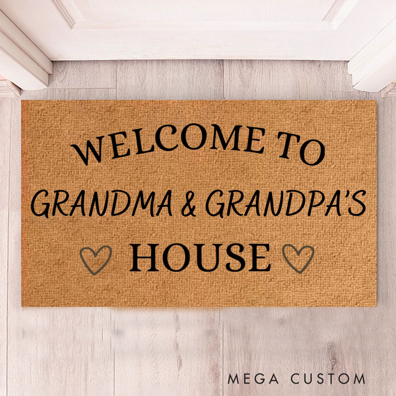 Personalized Welcome to Our House Doormat Housewarming Gift Durable Welcome Mat for New Home Indoor Outdoor Door Mat Family Home Decor Rug