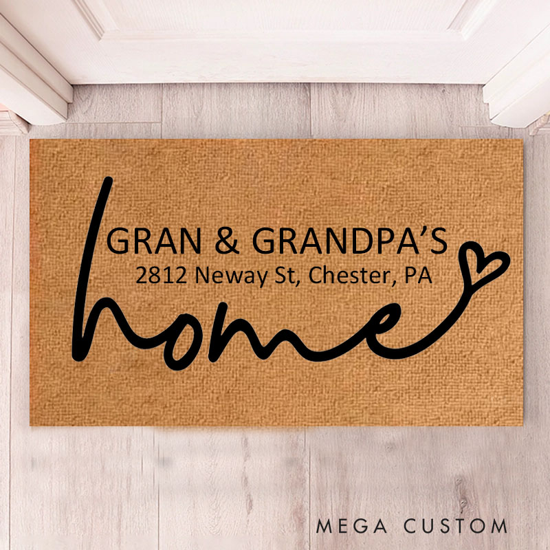 Personalized Home Doormat Custom GRAN & GRANDPA’S Doormat Durable Coir Rug Decorative Accent For Entryways Porches Housewarming Or Holiday Gifts