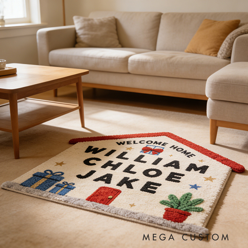Personalized House Doormat Custom Names Rug for Couples New Home Gifts Housewarming Day Gift
