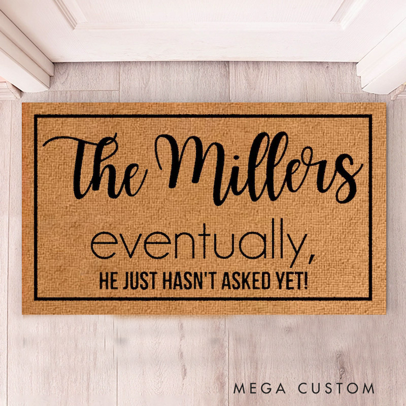 Personalized Welcome Doormat Custom Funny Mat with Name for Couple Valentine's Day Gifts Housewarming Gift