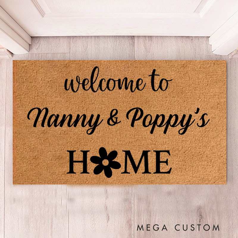 Personalized Welcome Doormat Custom Home Mat with Name for Grandparent Gifts Housewarming Gift