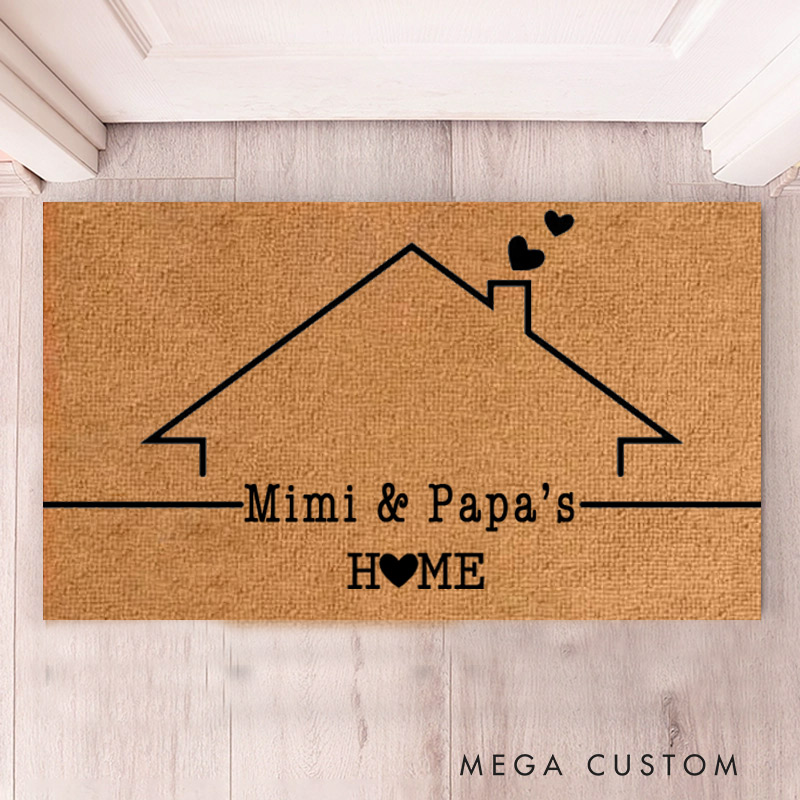 Personalized Welcome Doormat Custom Home Mat with Name for Grandparent Gifts Housewarming Gift