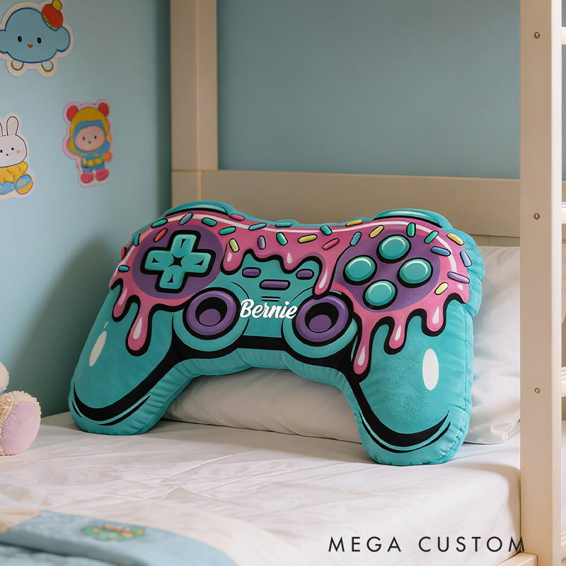 Personalized Gaming Controller Pillow With Name Custom Gamer Gifts For Boys Teen Gaming Room Decor Unique Gamer Birthday Gifts