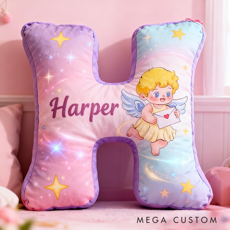 Personalized Letter Valentine's Day Gift Pillow Custom Name Pillow Soft Decorative Graphic 3D Print Pillow for Her