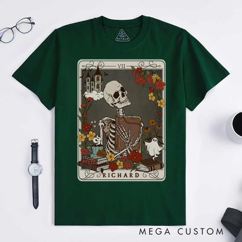 Personalized Tarot Lovers Classic T-Shirts The Reader Retro illustration style  T-shirts Gift for Reader 